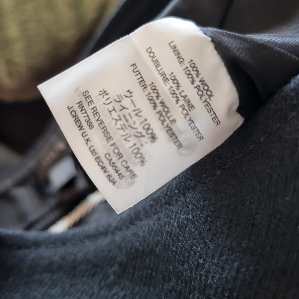 J.Crew 100% Wool Black Skirt Button Front Size 0 Winter Business Wear Workwear